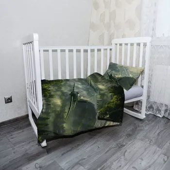 Povlečení Sablio Mikroplyšové dětské povlečení do postýlky Bojové letadlo v horách - 120x90 / 40x60