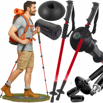 Trekingová hůl HŮLKY NA NORDIC WALKING NA CHŮZI V HORÁCH NASTAVITELNÉ TREKINGOVÉ