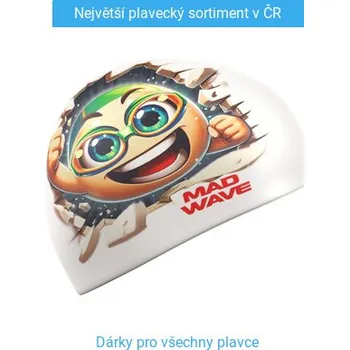 Plavecká čepice Mad Wave Smile Silicone Cap Bílá