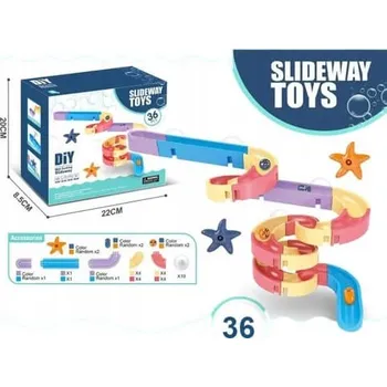 Hračka pro nejmenší Slideway - Vodní skluzavka pro děti do vany 36 dílná