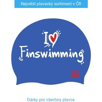 Plavecká čepice Plavecká čepice BornToSwim I Love Finswimming Cap Modrá