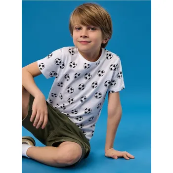 Chlapecké oblečení Sinsay - Tričko s krátkým rukávem - bílá - 802EY-00X - 802EY-00X-128-1