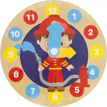 Hodiny Moje první dřevěné hodiny hasiči 14 cm