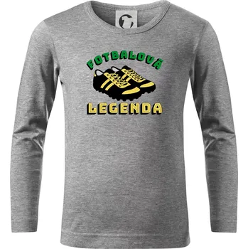 Chlapecké tričko Fotbalová legenda kopačky - Triko dětské Long Sleeve - 134 cm/8 let ( Tmavě šedý melír )