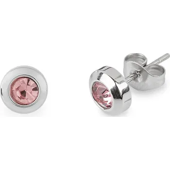 Náramek Náušnice z nerezové oceli s broušeným kamínkem, malé, 2 rose