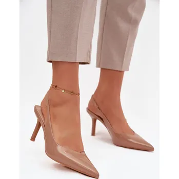 Dámské lodičky Lakované lodičky na jehlovém podpatku tmavě béžové Phelia 40