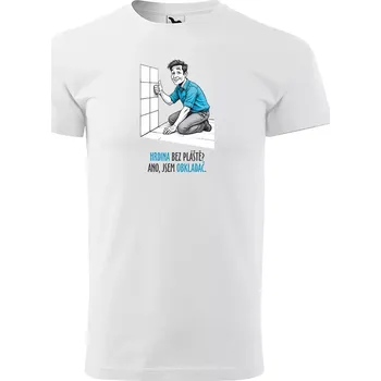 Sablio Tričko s potiskem Ano, jsem obkladač - bílé 5XL