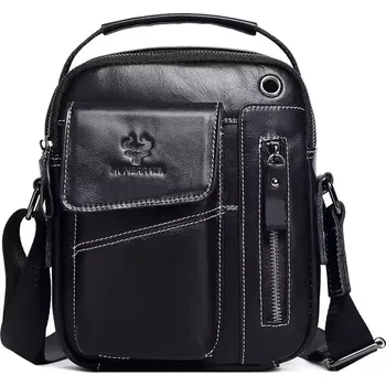 Humerpaul pánská kožená taška Shelton Černá 3L