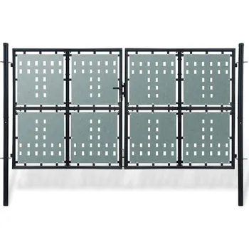 vidaXL Černá jednokřídlá plotová branka 300 x 200 cm [141695] Barva: Černá