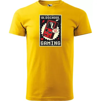 Sablio Tričko s potiskem OLDSCHOOL GAMING - žluté 3XL