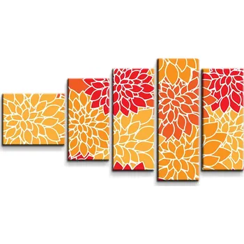 Obraz Sablio Obraz - 5-dílný Barevné květiny - 100x60 cm