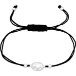 Majya Náramek černý s přívěskem OVÁLNÝ ZIRKON Ag/; ≤1,08 g 11901