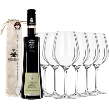 Likér J.Cartron Créme de Cassis Cocktail Kit 19% 0,7l (darčekové balenie)