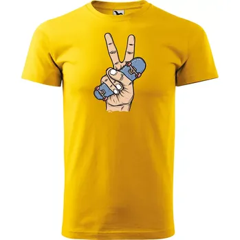 Sablio Tričko s potiskem Ride & chill - žluté 5XL