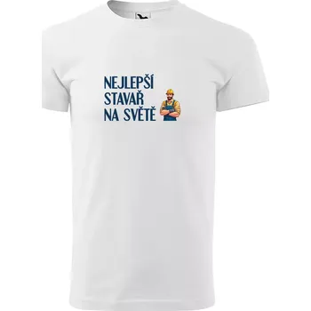 Sablio Tričko s potiskem Nejlepší stavař na světě - bílé L
