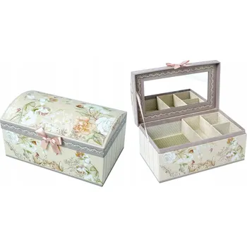 Šperkovnice LIVELLO Šperkovnice Na Bižuterii Organizér Kufřík Krabička se zrcátkem 20 cm