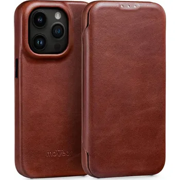Pouzdro na mobilní telefon Pouzdro s klopou moVear pro Apple iPhone 14 Pro Max, hnědé