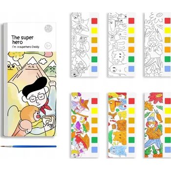 kreativní sada Mini album k malování s 20 papírovými záložkami a 2 štětci