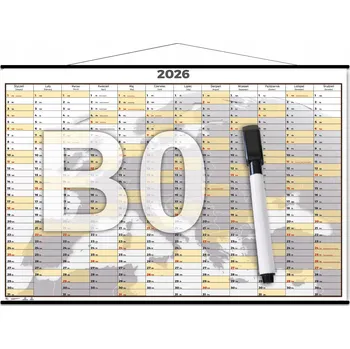 Kalendář Plánovač KALENDÁŘ 2026 B0 100x141,4cm Stíratelný za sucha + samolepky