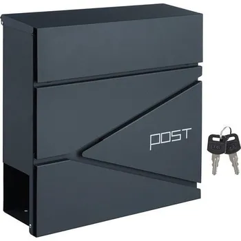 Poštovní schránka Kovová poštovní schránka pozink + komaxit s tichým dovíráním, horní vhoz, 37x37x10,5 cm