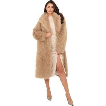Dámský kabát Dámský Dlouhý Elegantní Kabát s Kožešina a Kapsami
