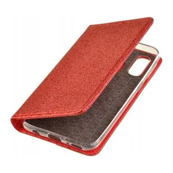Pouzdro na mobilní telefon Pouzdro s klopou pro Samsung Galaxy S10, červené s třpytkami