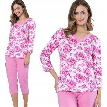 Dámské pyžamo Leveza dámské pyžamo bavlna růžové, velikost XL