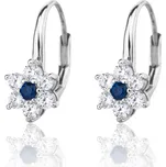 Jan Kos jewellery Stříbrné náušnice s modrým zirkonem MHT-79