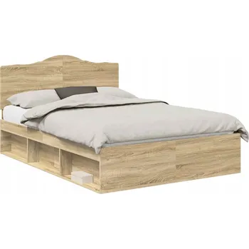 Postel Rámeček postele Dub Sonoma 150 x 200 cm Masivní borovicové dřevo