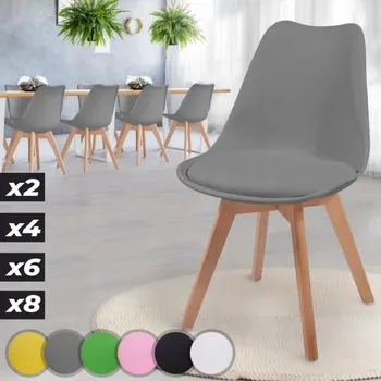 Jídelní židle MIADOMODO Jídelní židle, sada 8 kusů, šedá