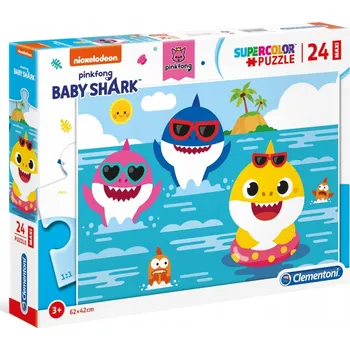 Puzzle Clementoni 24dílné Puzzle Supercolor 24 Maxi žraločí Puzzle