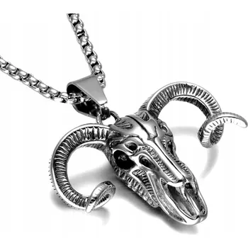 Náhrdelník GOTICKÝ NÁHRDELNÍK PŘÍVĚSEK - HLAVA, LEBKA KOZLA, KOZEL DÉMON