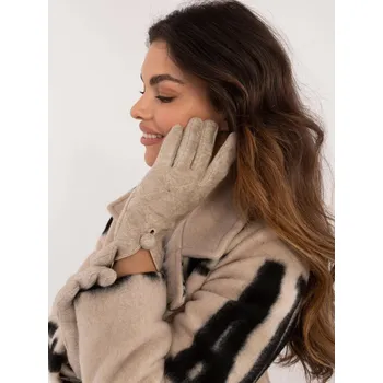 Čepice FPrice Béžové Rukavice s Hladkou Strukturou, L/XL i523_2016103563395