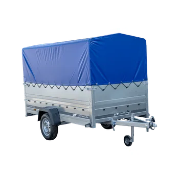 Auto-moto Přívěs za auto na pružinách 264x125 UNITRAILER GARDEN 264/R KIPP s bočnicemi BIS, rámem H-800 a modrým krytem
