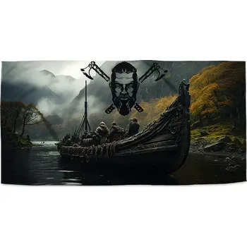 Osuška Sablio Ručník Vikingové Loď - 50x100 cm