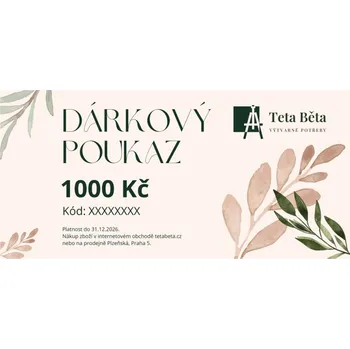 Dárková krabička Elektronický dárkový poukaz TetaBeta.cz v hodnotě 1000 Kč