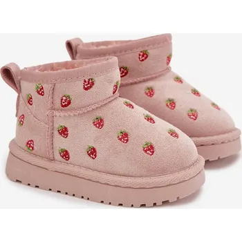 Dívčí sněhule Dětské sněhule s jahodami růžové Gracina 34