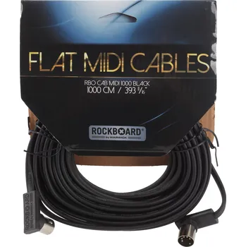 Hudebniny Rockboard Flat MIDI Cable Black 1000 cm + prodloužená záruka 3 roky