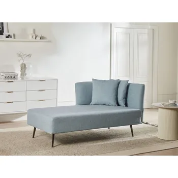 Pohovka Lenoška mátově zelené polyesterové čalounění pravostranná s polštáři kovové nohy moderní design obývací pokoj Beliani