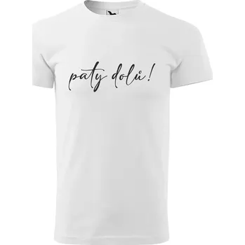 Pánské tričko Sablio Tričko s potiskem paty dolů! - bílé L