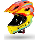 Dětská cyklistická helma Rockbros TT-32SOYB-M s odnímatelnou bradou, velikost M - žlutooranžová