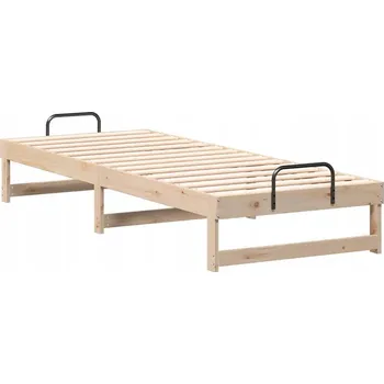 Postel Rám postele s úchyty pro přenášení, hnědý