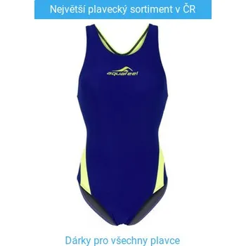 Dámské plavky Aquafeel Racerback Blue/Fluo Yellow 32