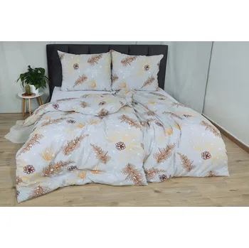 Povlečení Bavlněné povlečení PLUS prodloužené LARIKA šedé