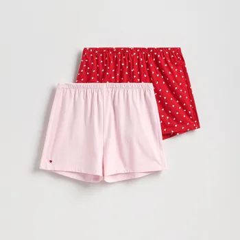 Dámské kraťasy Reserved - Pyžamové šortky 2 ks - červená - 207HQ-33X - 207HQ-33X-XXL