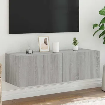 Komoda vidaXL Nástěnná TV skříňka s LED osvětlením 100 x 35 x 31 cm [837295] Barva: šedá sonoma