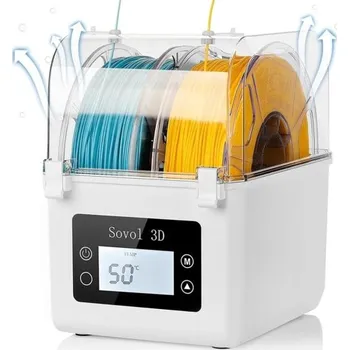 Sušicí box pro 3D filament s ohřevem, řízením teploty, vlhkosti, LCD displejem a kapacitou až 2 cívek