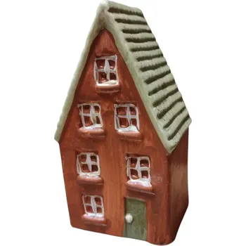 Vánoční dekorace Červený keramický domeček (Dekorace dům)