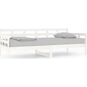 Postel Válenda bílá masivní borové dřevo 90 x 200 cm Bílá 820358
