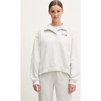 Dámské oblečení Bavlněná mikina New Balance WT51513AHH šedá 09X, vel. L